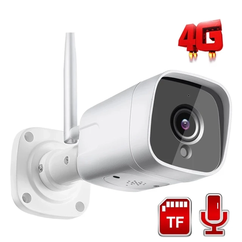 New 4G SIM Card Camera HD 1080P 5MP 8MP WIFI Wireless Outdoor Bullet Security Camera CCTV 20M IR Two Way Audio Trigger Sound - AliExpress