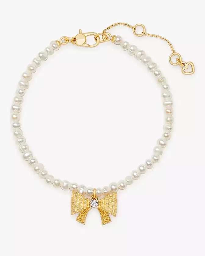 Wrapped In A Bow Pearl Charm Bracelet | Kate Spade New York