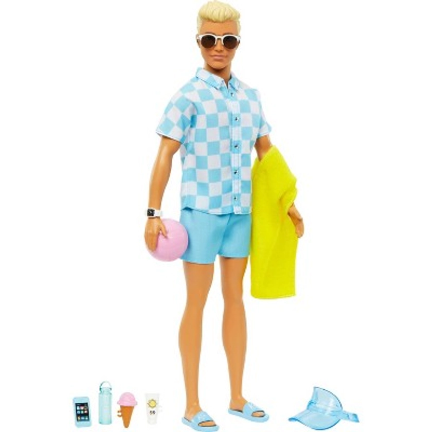 Barbie Ken Doll with Swim Trunks and Beach-Themed Accessories (Target Exclusive)