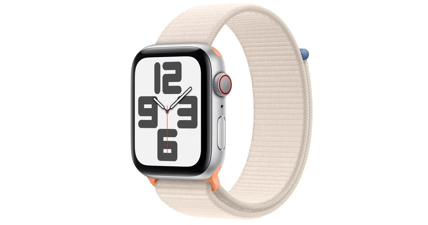 Buy Apple Watch SE GPS + Cellular, 44mm Silver Aluminum Case with Starlight Sport Loop