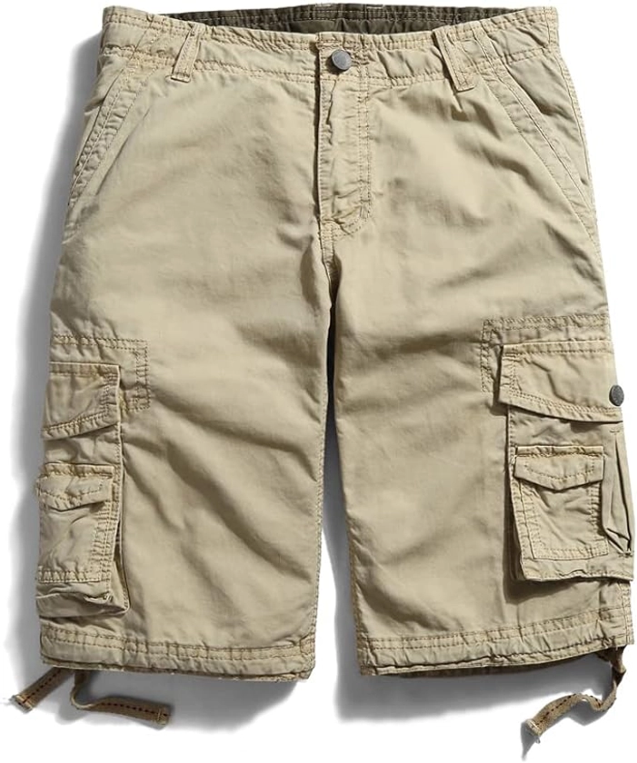OCHENTA Men's Loose Fit Cargo Shorts with Multi Pockets