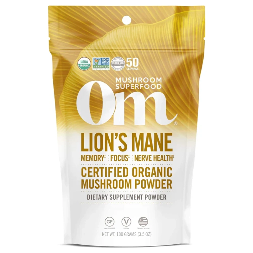 Om Mushroom Superfood Lion's Mane Organic Mushroom Powder