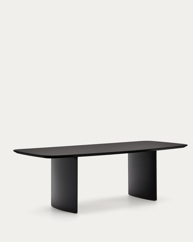 Table Litto en DM laqué noire 240 x 100 cm | Kave Home