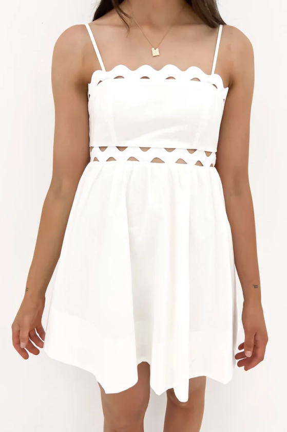 Indigo Mini Dress White