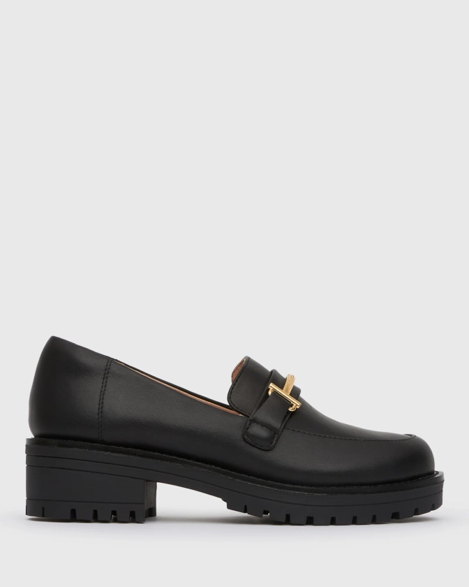 Buy AGATHA Leather Heeled Loafers by Airflex online - Betts