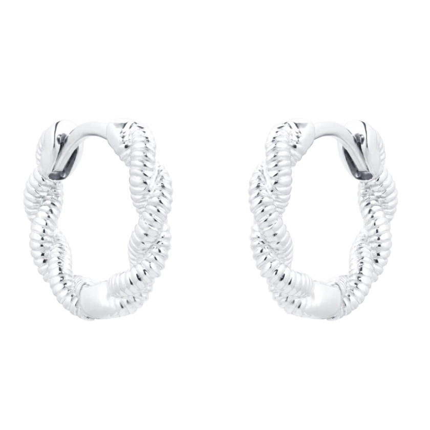 Silver Twist Hoop Earrings