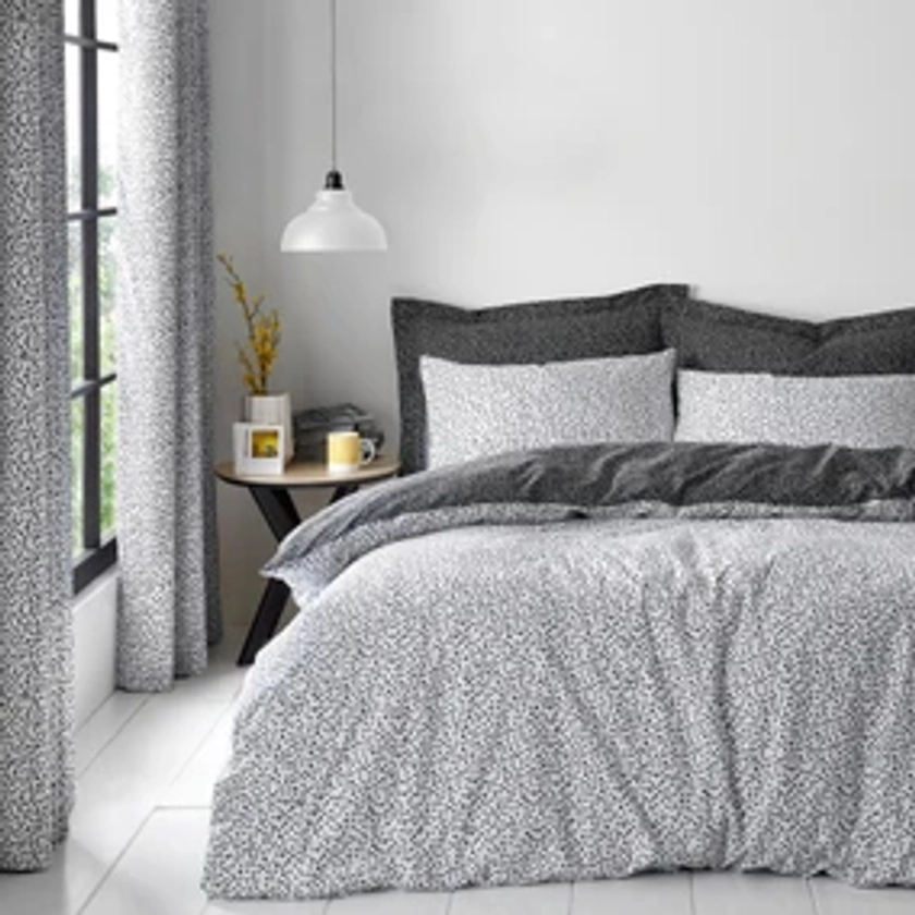 Dottie Black Duvet Cover and Pillowcase Set