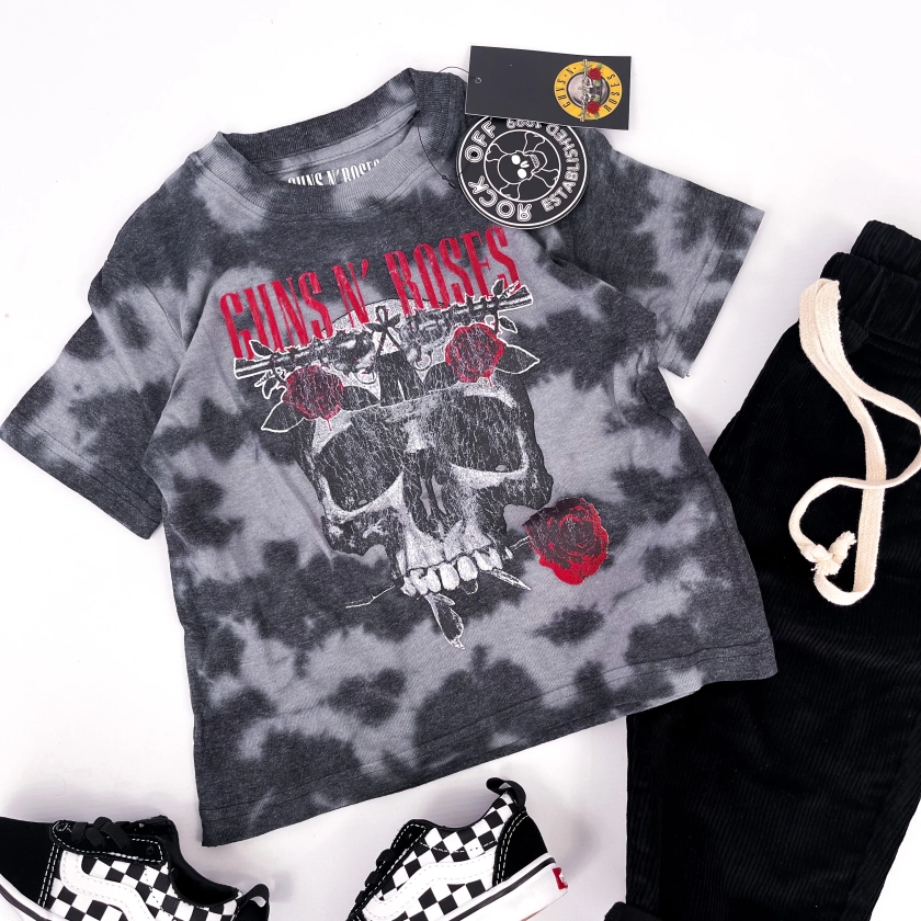 Kids Guns N' Roses Band T Shirt - Flower Skull Design - Official Merch