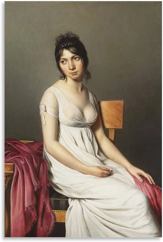 Jacques Louis David Painter Artwork【Portrait of A Young Woman in White】Printed Posters Gifts Canvas Painting Wall Art Decorative Picture Prints Modern Decor 12x18inch(30x45cm)
