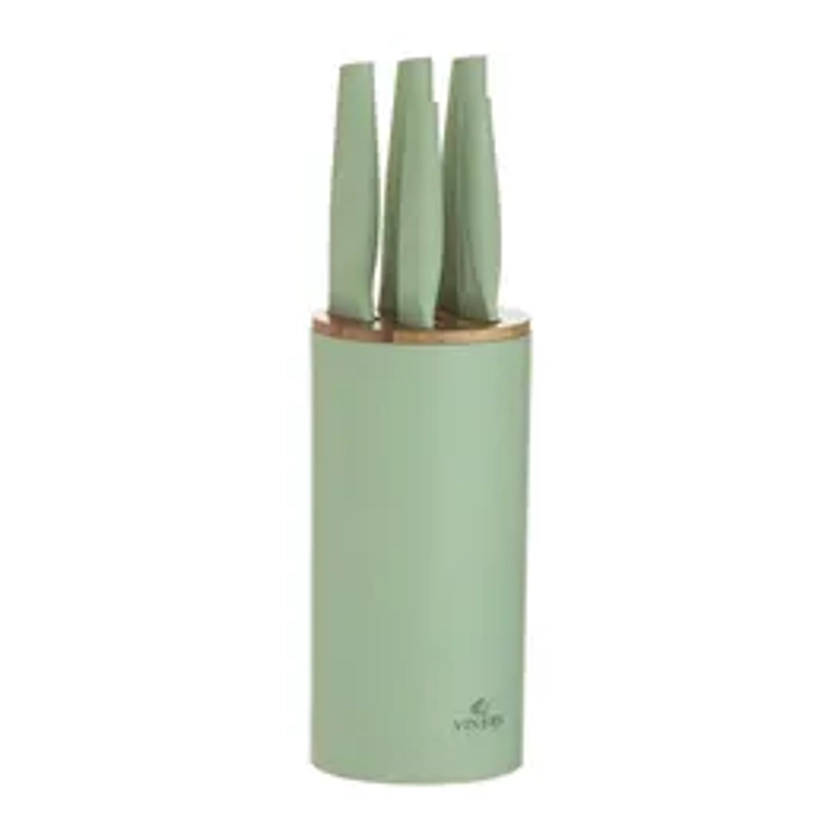 Organic Green 6pce Knife Block Set