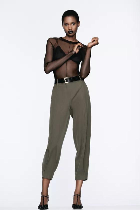 BELTED ANKLE PANTS