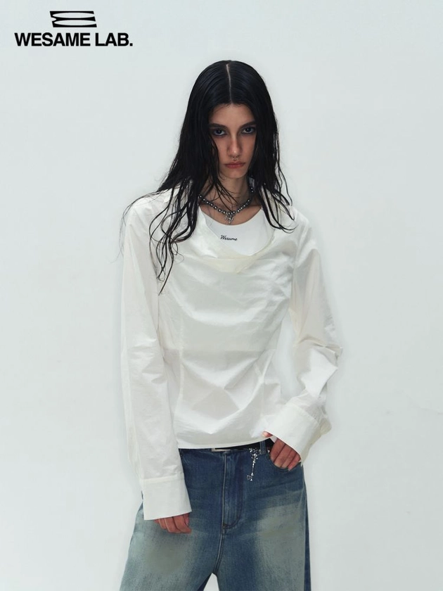 Fake two-piece collar shirt : 콰스 KUAS