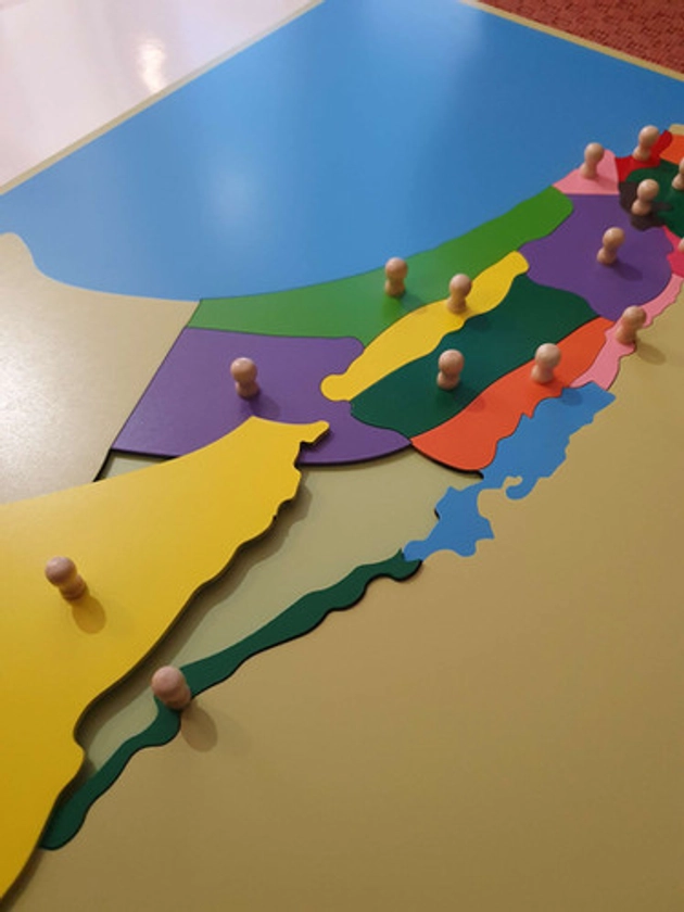 פאזל מפת ארץ ישראל מונטסורית Montessori Israel puzzle map | Gecko Montessori IL