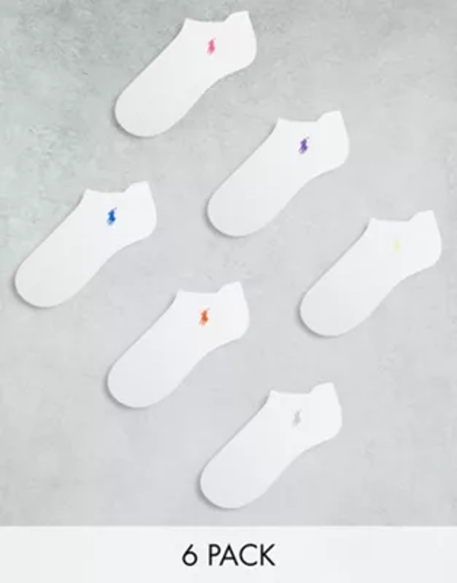Polo Ralph Lauren - Lot de 6 paires de chaussettes de sport à logo - Blanc