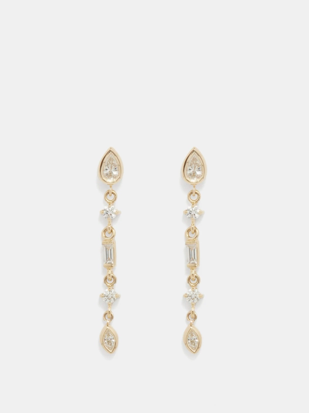 Paris diamond & 14kt gold earrings