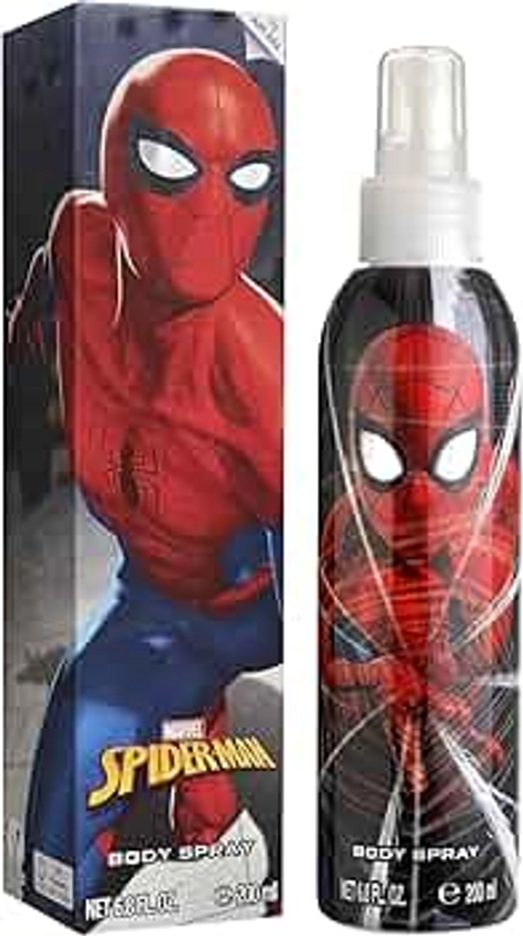 Spiderman Natural Eau de Cologne Body Spray, Vegan and FSC Approved EDC Body Spray for Kids, 200 ml