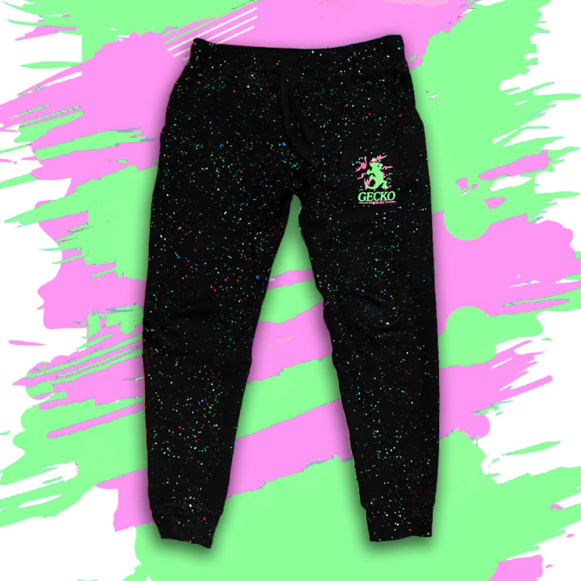 Glow-In-The-Dark SPLATTER Space Gecko Joggers