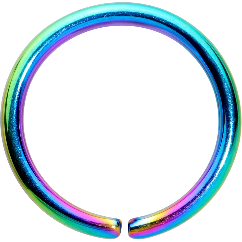 18 Gauge 5/16 Rainbow PVD Grade 23 Titanium Bendable Hoop Ring