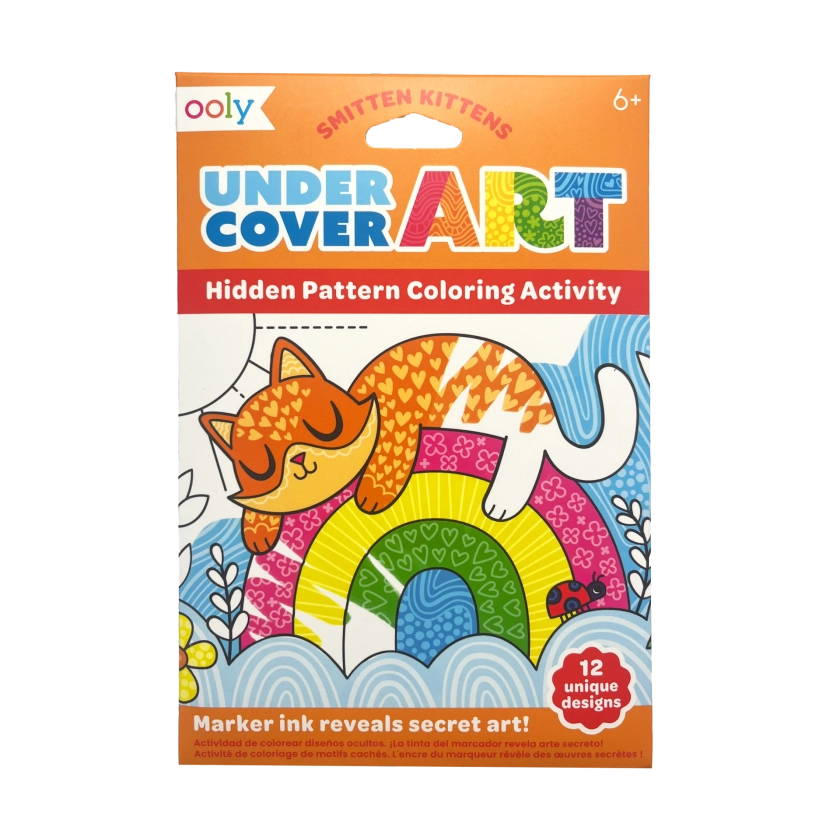 Undercover Art Hidden Pattern Coloring Activity Art Cards - Smitten Kittens