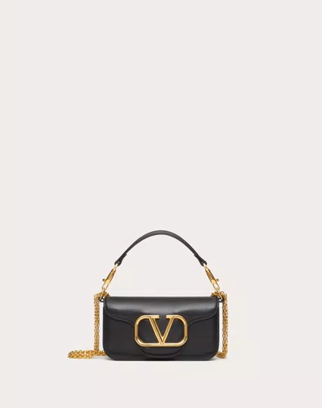 Valentino Garavani Locò Shoulder Bag In Pleated Nappa for Woman in Black | Valentino GB