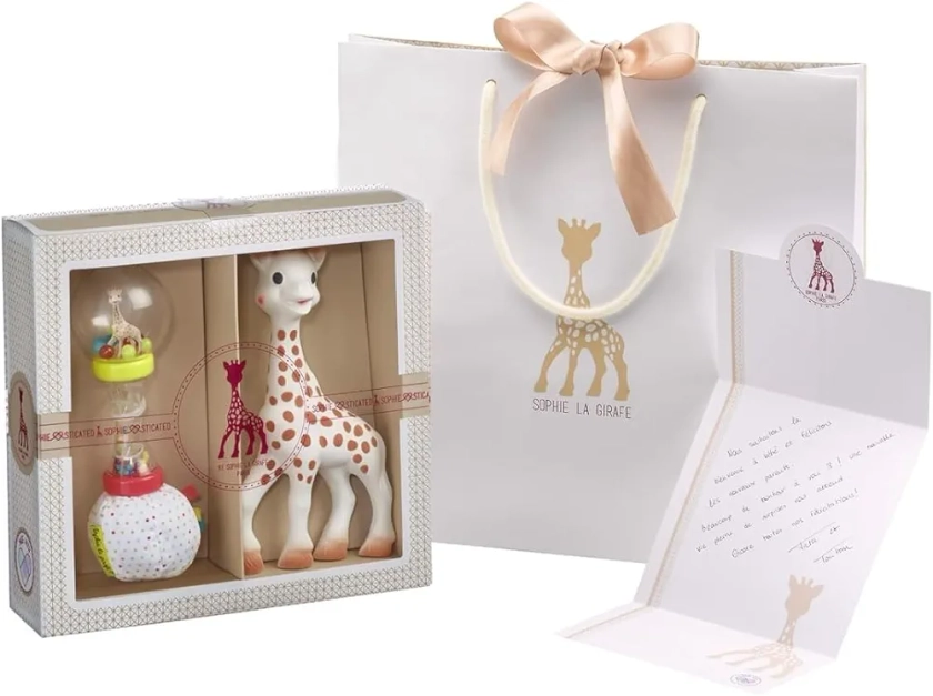 Sophie la Girafe - Coffret Cadeau Naissance Sophie la Girafe + hochet soft maracas - Contenant 1 jouet à mordiller caoutchouc 100% naturel, 1 hochet - Set d'activité pour enfant