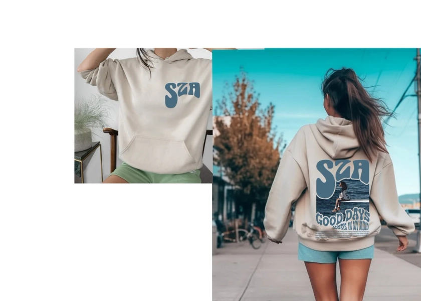 SZA ,Hoodie, SZA Hoodie, Good Days, sza Merch, SZA sos Tour, sza Album Hoodie, sza Graphic Tee, Street Wear Hoodie, Design on Back, sza ,A1