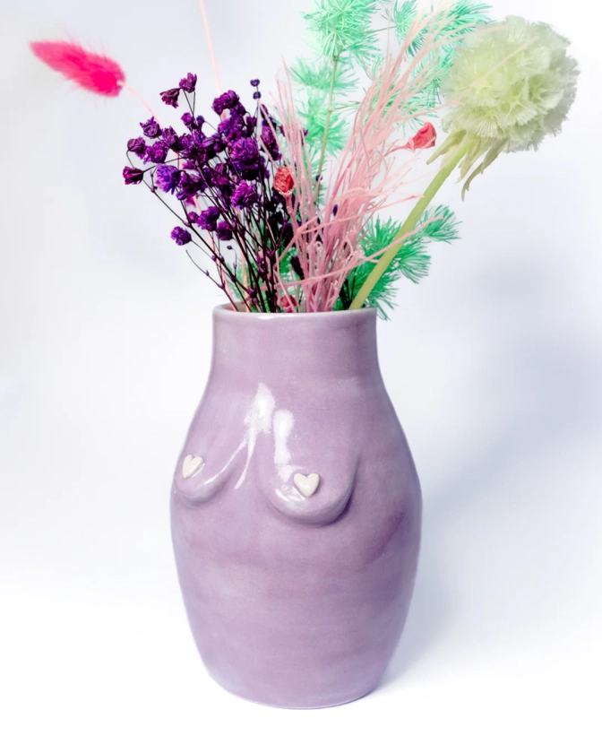 breasts vase purple