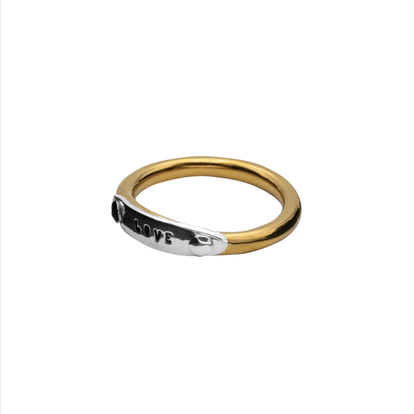 BAGUE RIVETÉE "LOVE" VERMEIL