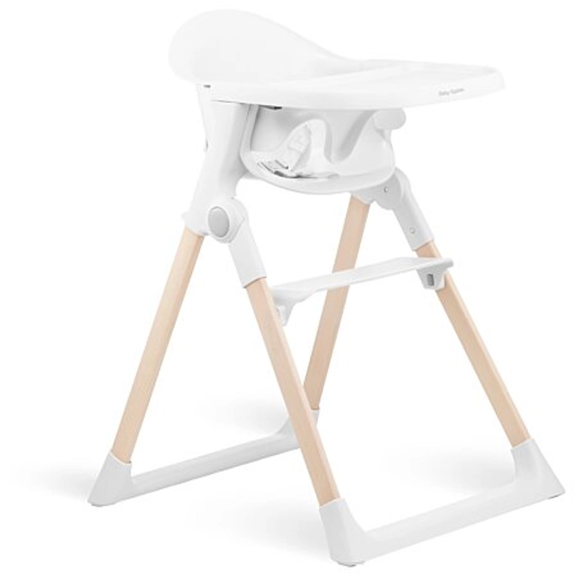 Chaise Haute Bébé Évolutive Nina, Compact Pliable, Table amovible et réglable Chaise Bébé de 6 mois à 36 mois Charge Max 15Kg - Blanc