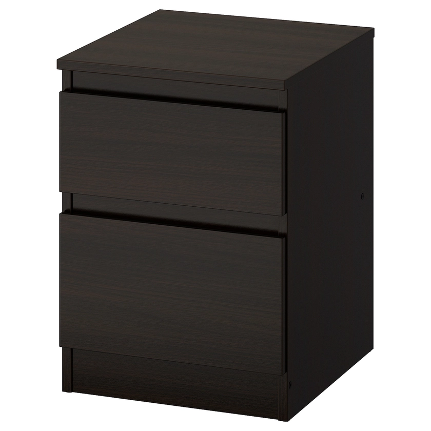 KULLEN chest of 2 drawers, black-brown, 35x49 cm - IKEA