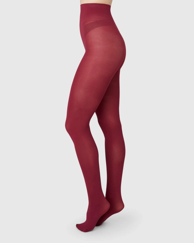 Olivia Premium Tights Red Mahogany 60 den | Buy now - Swedish Stockings