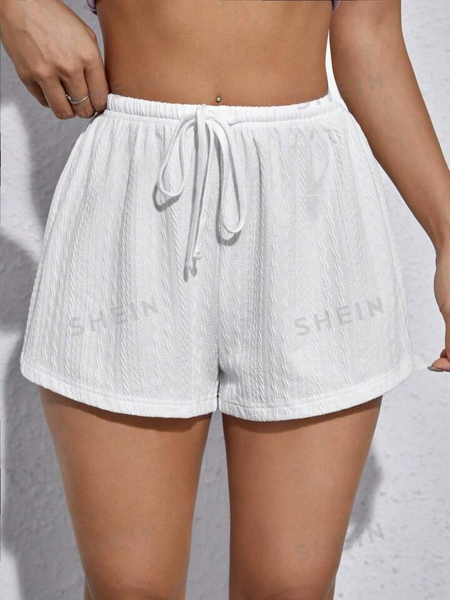 SHEIN EZwear Solid Drawstring Waist Shorts