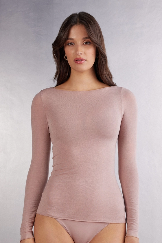 Boat Neck Modal Cashmere Ultralight Top - Intimissimi