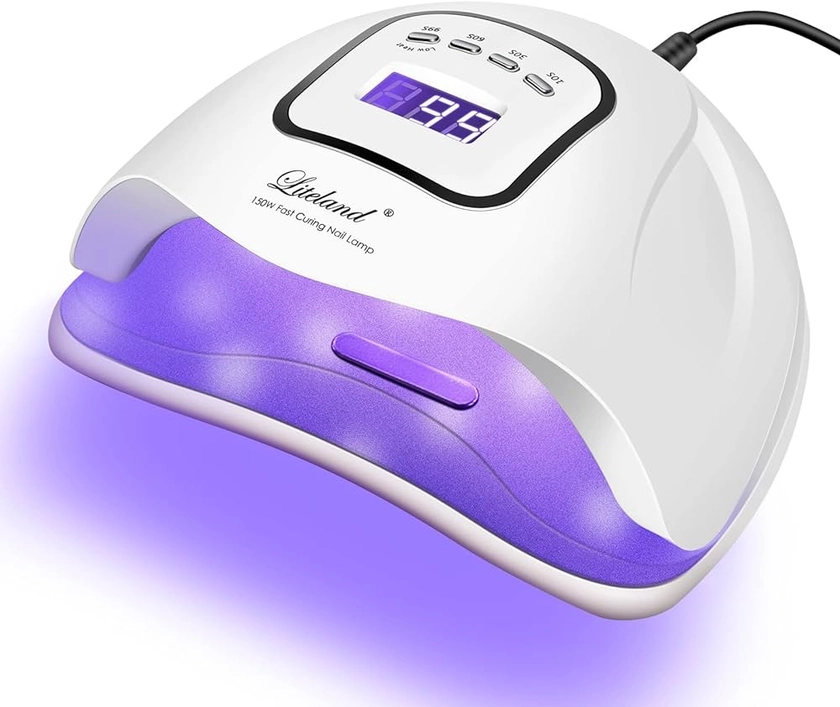 Amazon.com : UV Gel Nail Lamp,150W UV Nail Dryer LED Light for Gel Polish-4 Timers Professional Nail Art Accessories,Curing Gel Toe Nails : Beauty & Personal Care