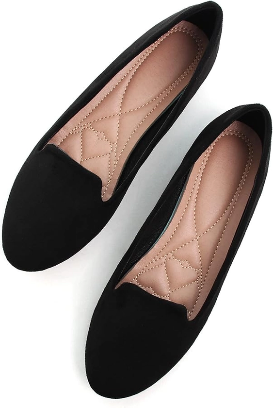 SAILING LU Women Round Toe Flats Comfortable Ballet Walking Shoes Dressy Slip-ons Loafers