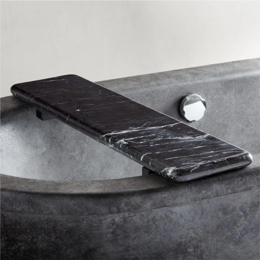 Nexus Black Marble Bath Caddy + Reviews | CB2