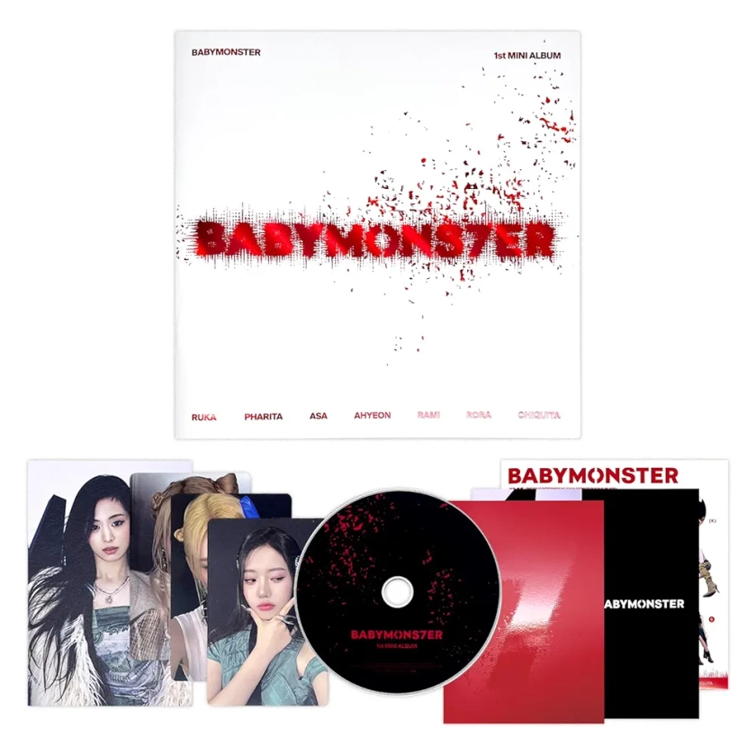 BABYMONSTER - 1st Mini Album [BABYMONS7TER] (Photobook Ver.) Big Photobook + Small Photobook + Folded Poster + Sticker + Postcard + Photocards + 4 Extra Photocards