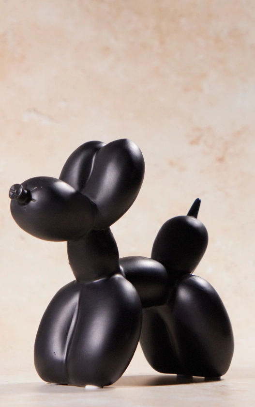 Black Resin Balloon Dog Ornament 19Cm