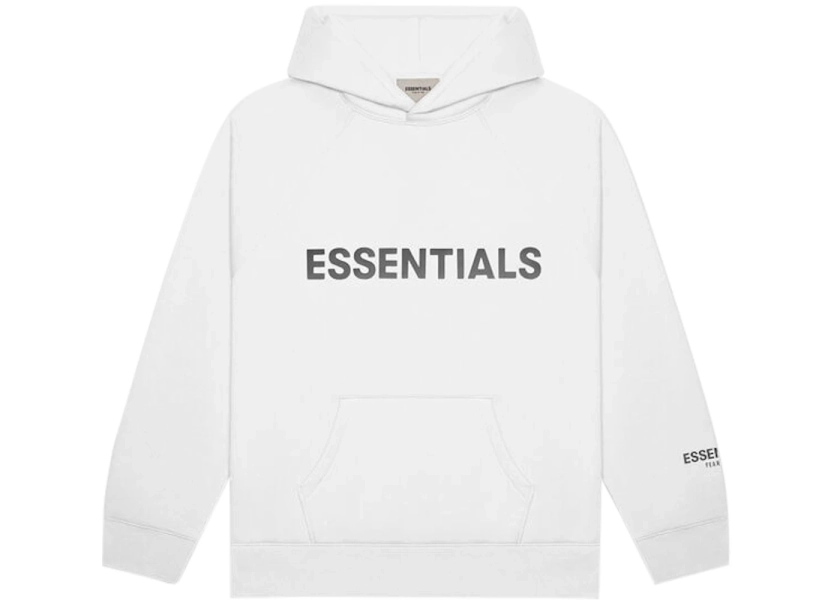 Fear of God Essentials 3D Silicon Applique Pullover Hoodie White