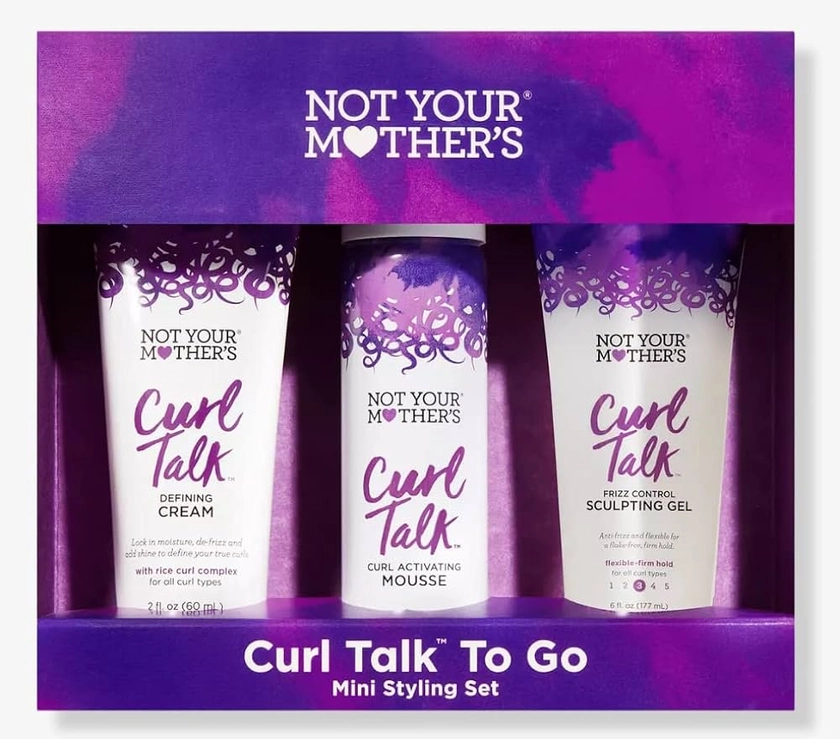 Not Your Mothers Curl Talk To Go Mini Styling SET. Defining Cream And Curl Activating Mousse.