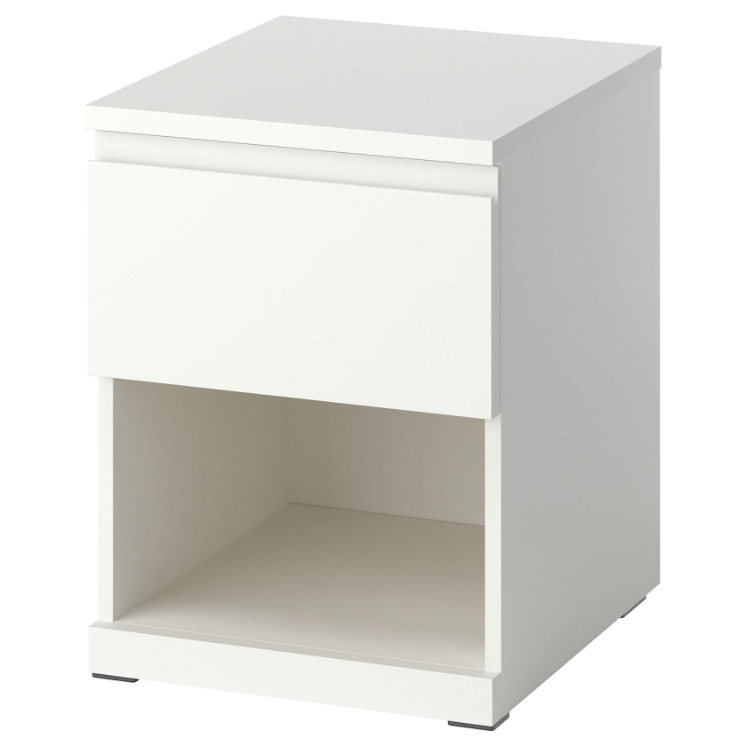 STORKLINTA Bedside table - white/with 1 drawer 15 3/4x18 7/8x20 7/8 "