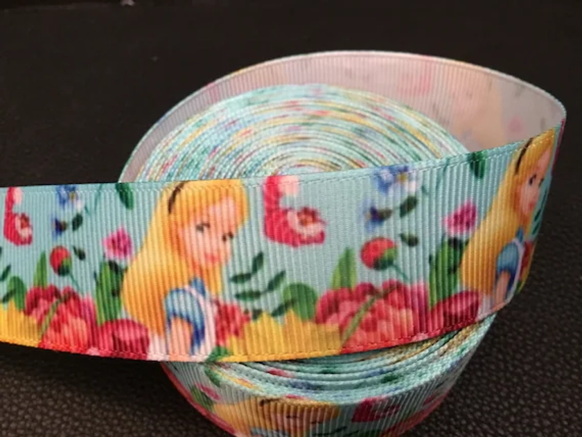 ALICE in RIBBONLAND!   1” grosgrain ribbon, choose 3 or 5 yards, Alice and the flowers, Alice adornment & it makes a darn good gift!