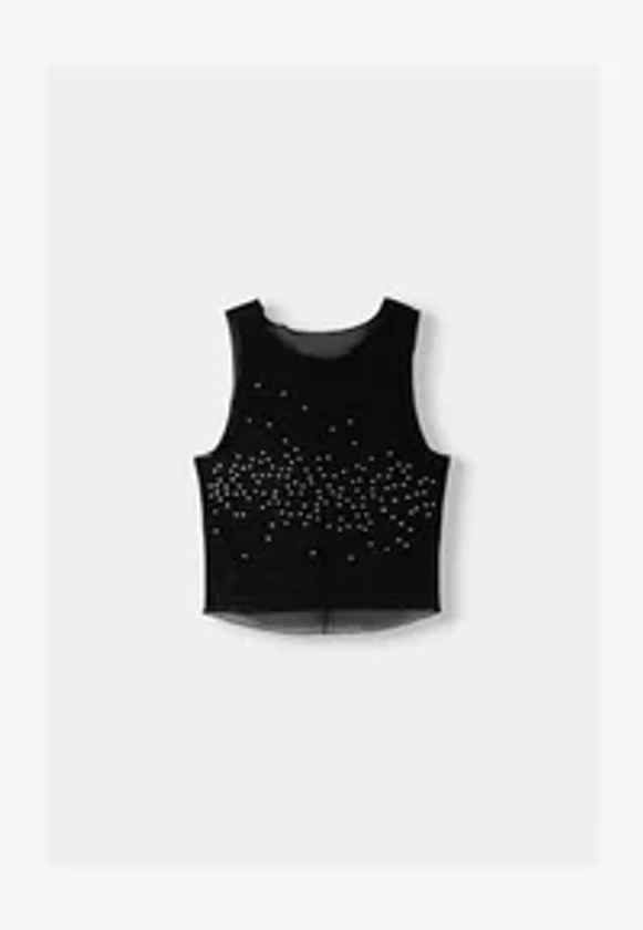 Bershka RHINESTONE SLEEVELESS - Débardeur - black/noir - ZALANDO.FR