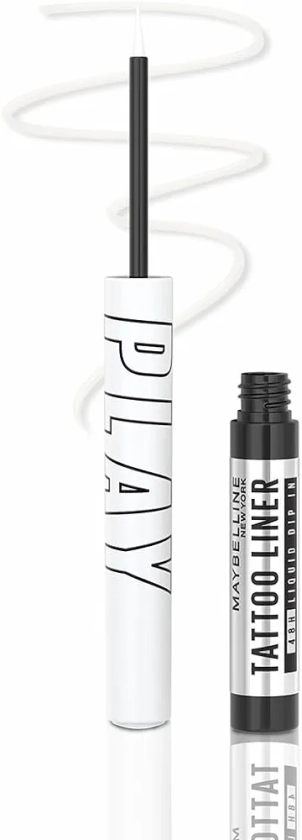 Maybelline New York Tattoo Play White Liquid Eyeliner - Longwear Waterproof Eyeliner - Matte Finish, Defend, 2.1ml : Amazon.in: Beauty