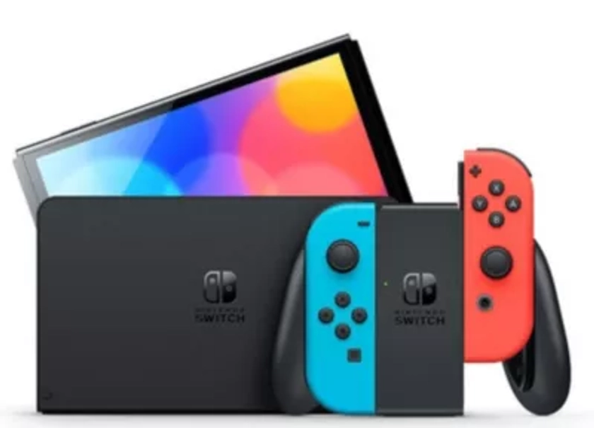 Console NINTENDO Switch Modèle OLED Bleu / Rouge Néon