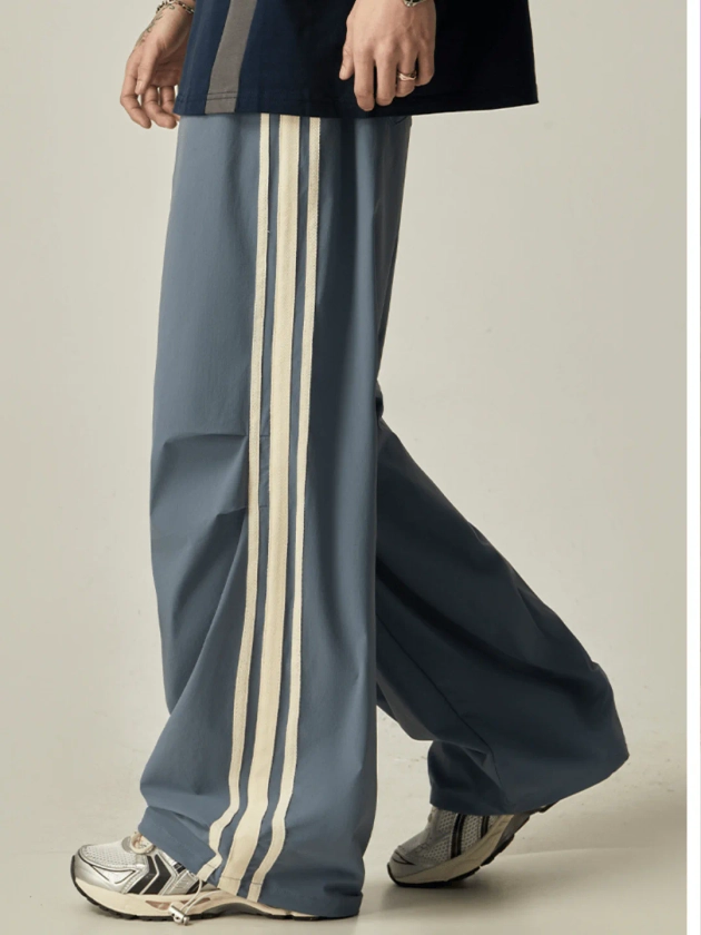 Striped loose wide-leg casual pants NA1237