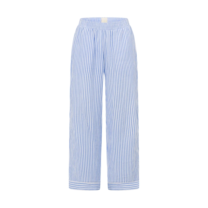 Cotton Gauze Classic Pant - Azure Stripe