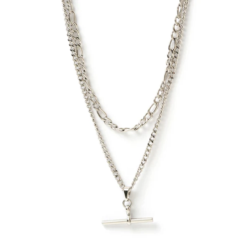 Marcella Double Stack Silver Necklace