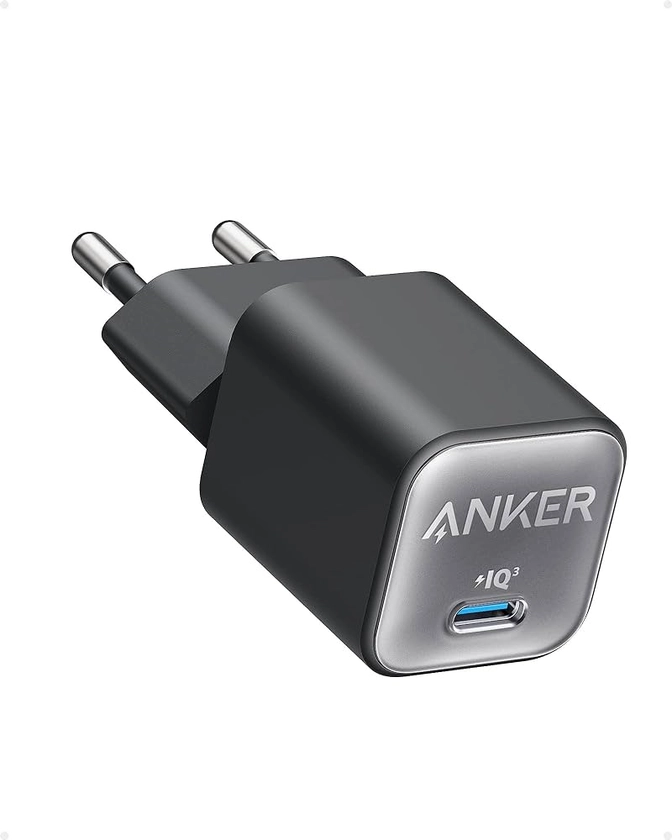 Anker Chargeur 511 Rapide (Nano 3) USB C, GaN 30 W, PPS PIQ 3.0 pour iPhone 15/14/13 Pro Max, Galaxy, iPad (câble non Inclus), Noir fantôme