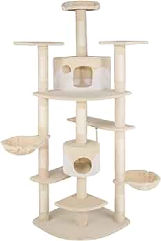 TecTake Arbre à Chat Griffoir Fippi 201 cm - diverses Couleurs au Choix - (Beige-Blanc | no. 402186)